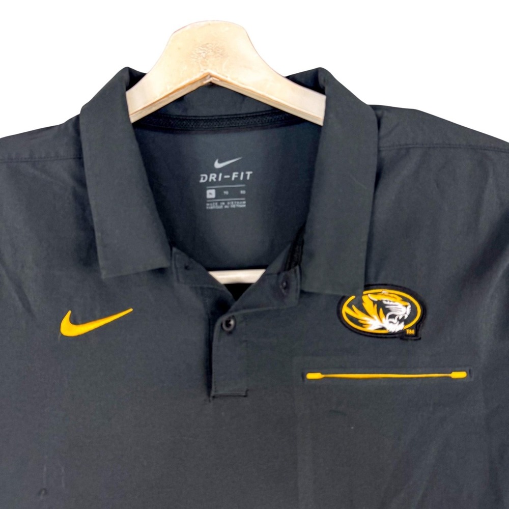 Missouri Tigers Polo Shirt Mens XL Black NCAA Football Nike Dri Fit Athletic Gym